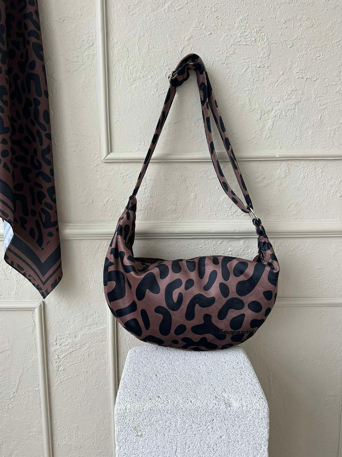 Classic Leopard Print Hobo Bag