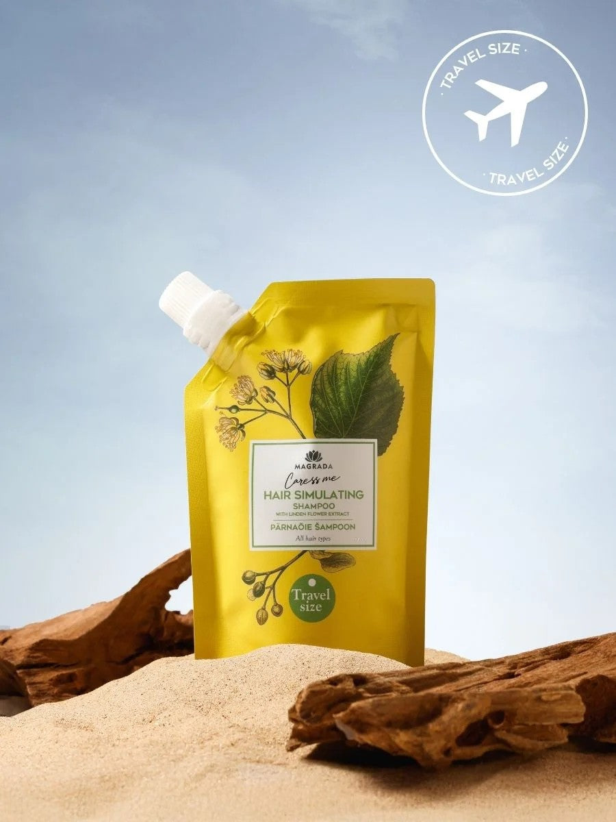 Take Summer with You! Award-Winning Linden Flower Shampoo in Travel Size - Ideal for Hair Care Anywhere by Magrada Organic Cosmetics at www.brixbailey.com