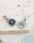 Travel Safe Compass Personalised Silver Charm