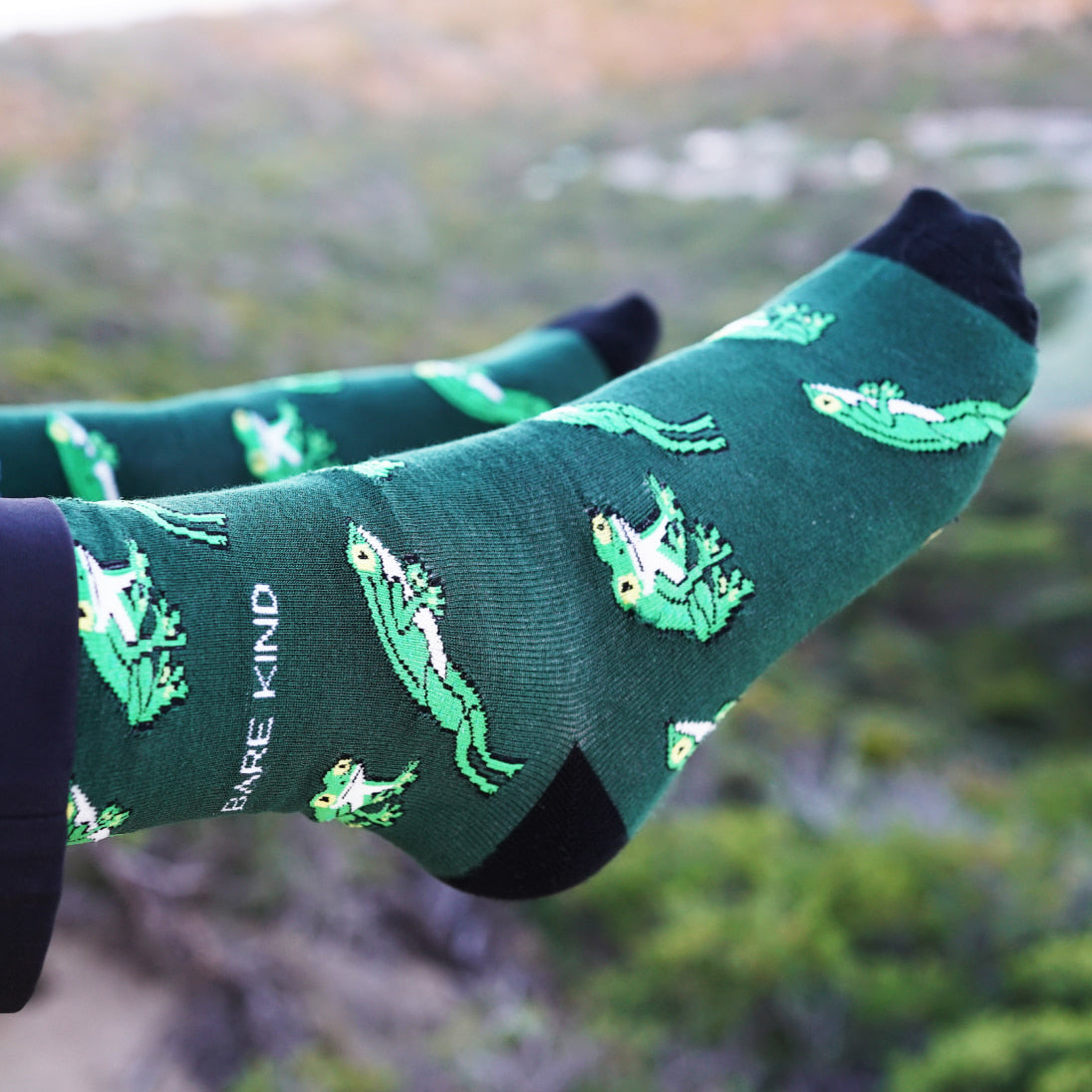 Bamboo Tree Frog Socks in Green