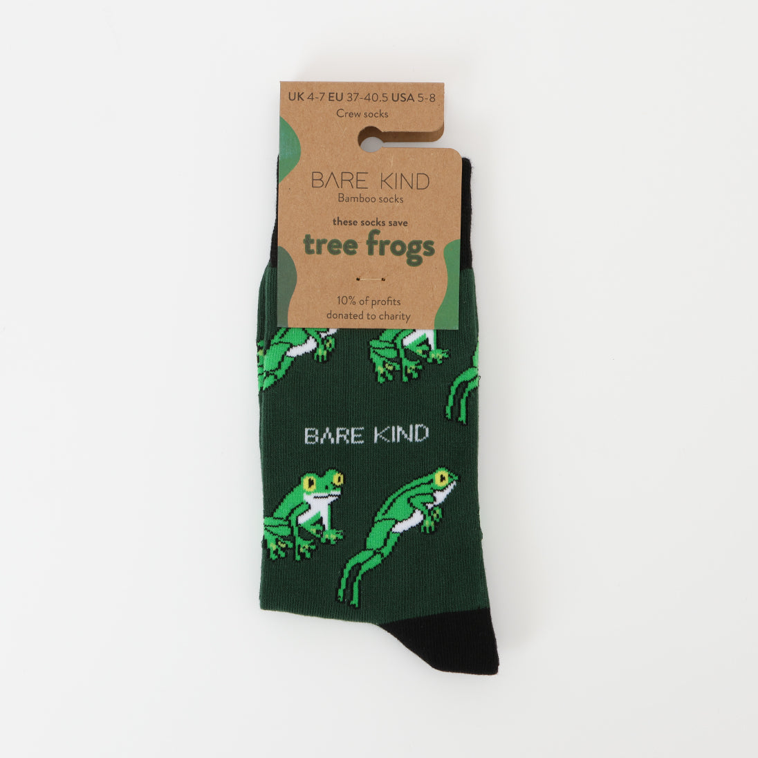 Bamboo Tree Frog Socks in Green