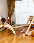 4 Pieces Climbing Set - Climbing Triangle, Arch Rocker, Pillow, and 2in1 Ramp-0