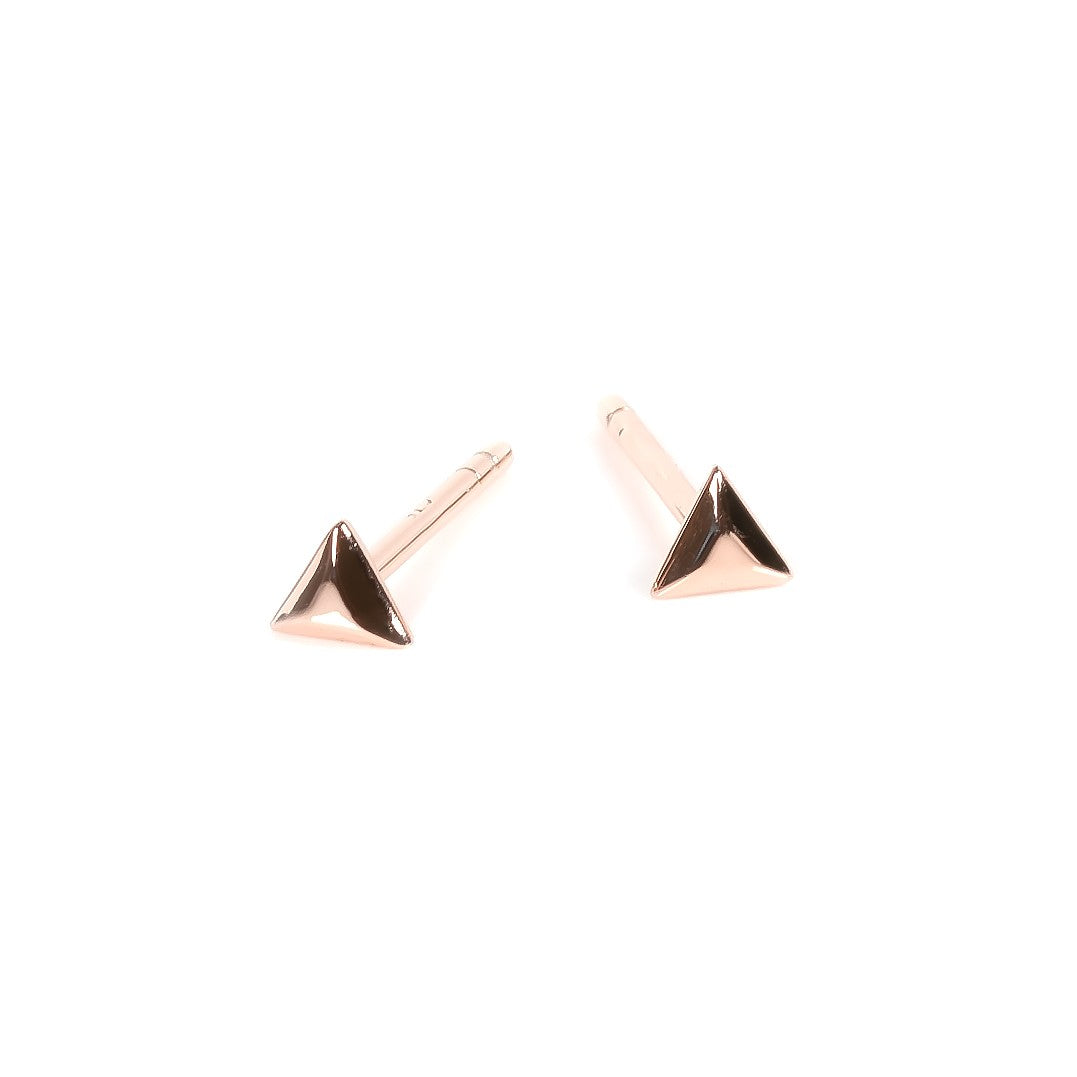 Triangle Earrings - Rose Gold and Silver