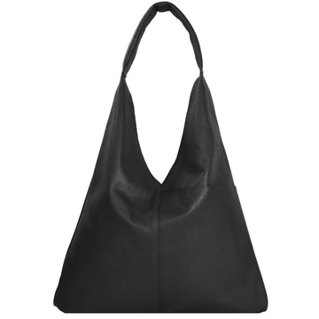 Black Boho Leather Bag Brix and Bailey Ethical Leather Bag Brand Triangular Tote Brix and Bailey Ethical Bag Brand