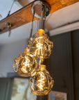 Triple Cluster Pendant Light with Organic Neo Bulbs | Kitchen Island & Stairwell Lighting UK