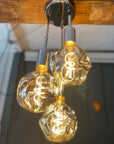 Triple Cluster Pendant Light with Organic Neo Bulbs | Kitchen Island & Stairwell Lighting UK