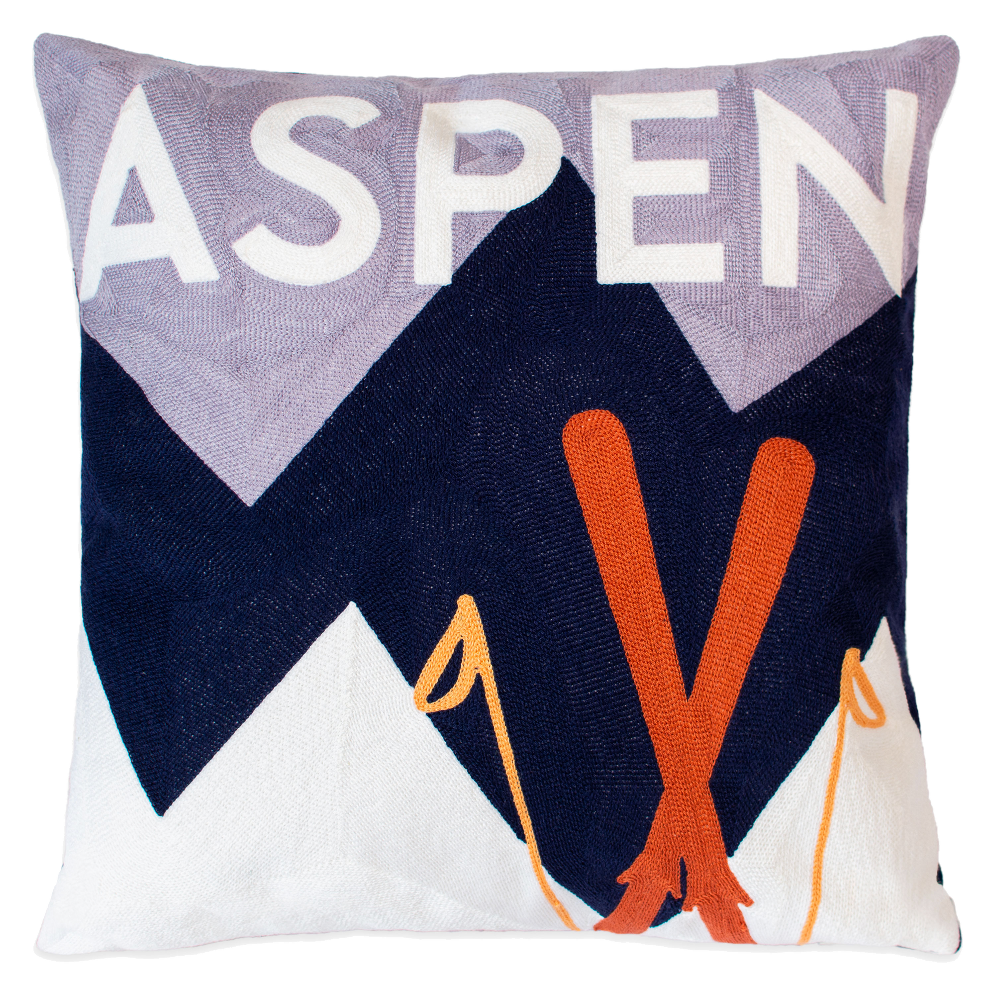Aspen Ski Needlepoint Pillow