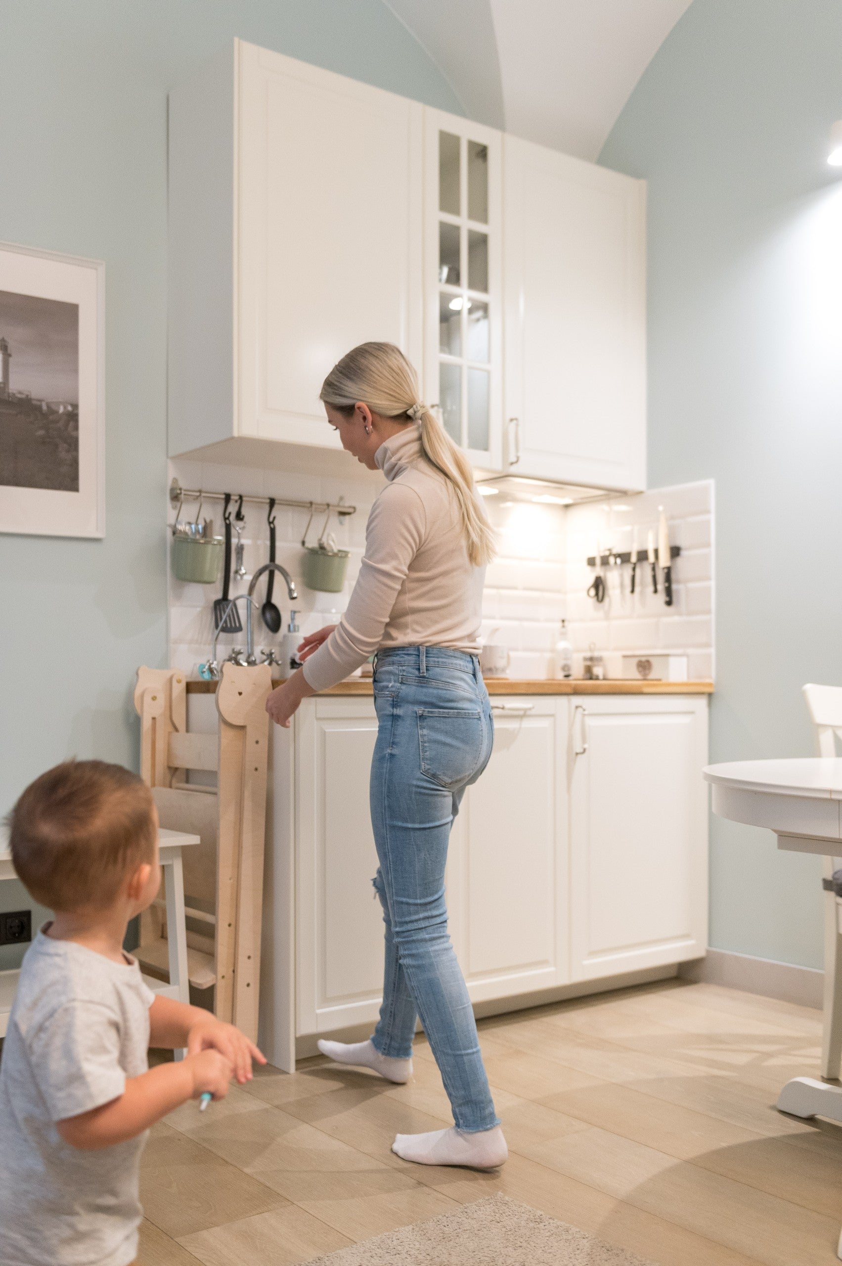Convertible Montessori Kitchen Helper Table