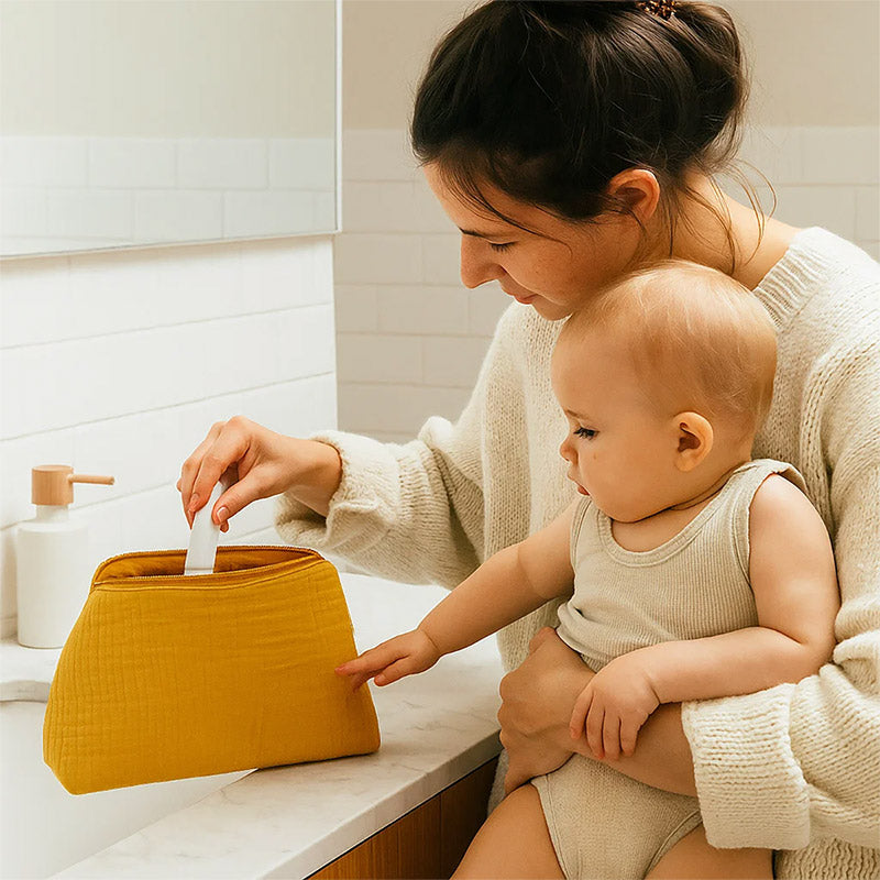 trousse de toilette honey en coton bio papate miel