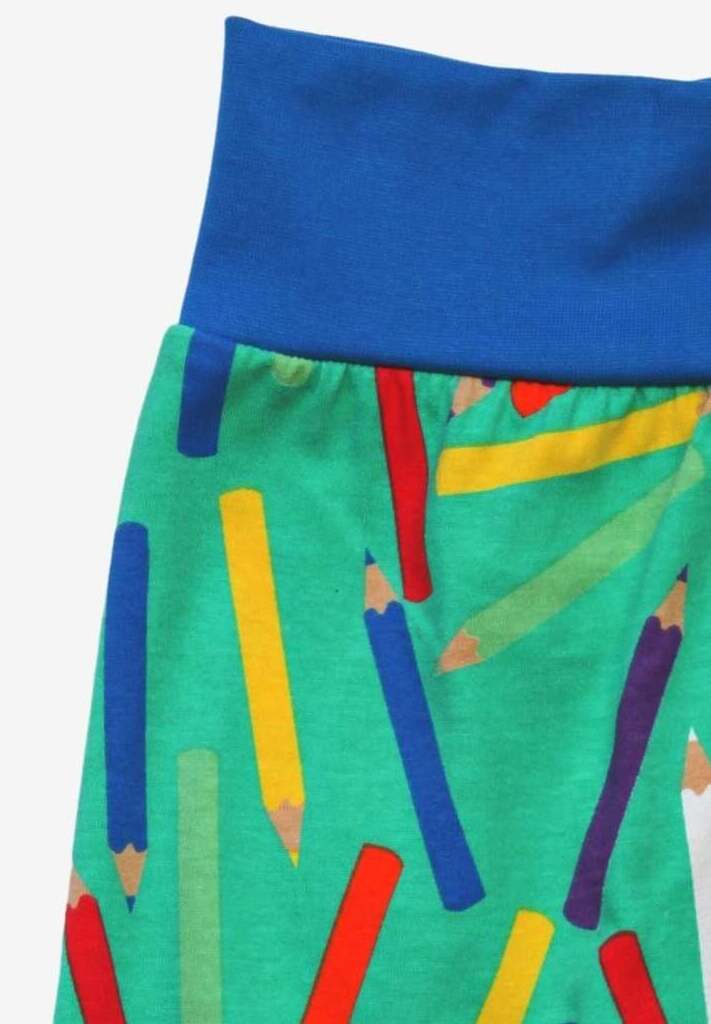 Premium kids yoga pants with artistic print, colorful organic cotton, comfortable ankle cuffs, stylish and breathable, best-selling toddler activewear by Toby Tiger at brixbailey.com