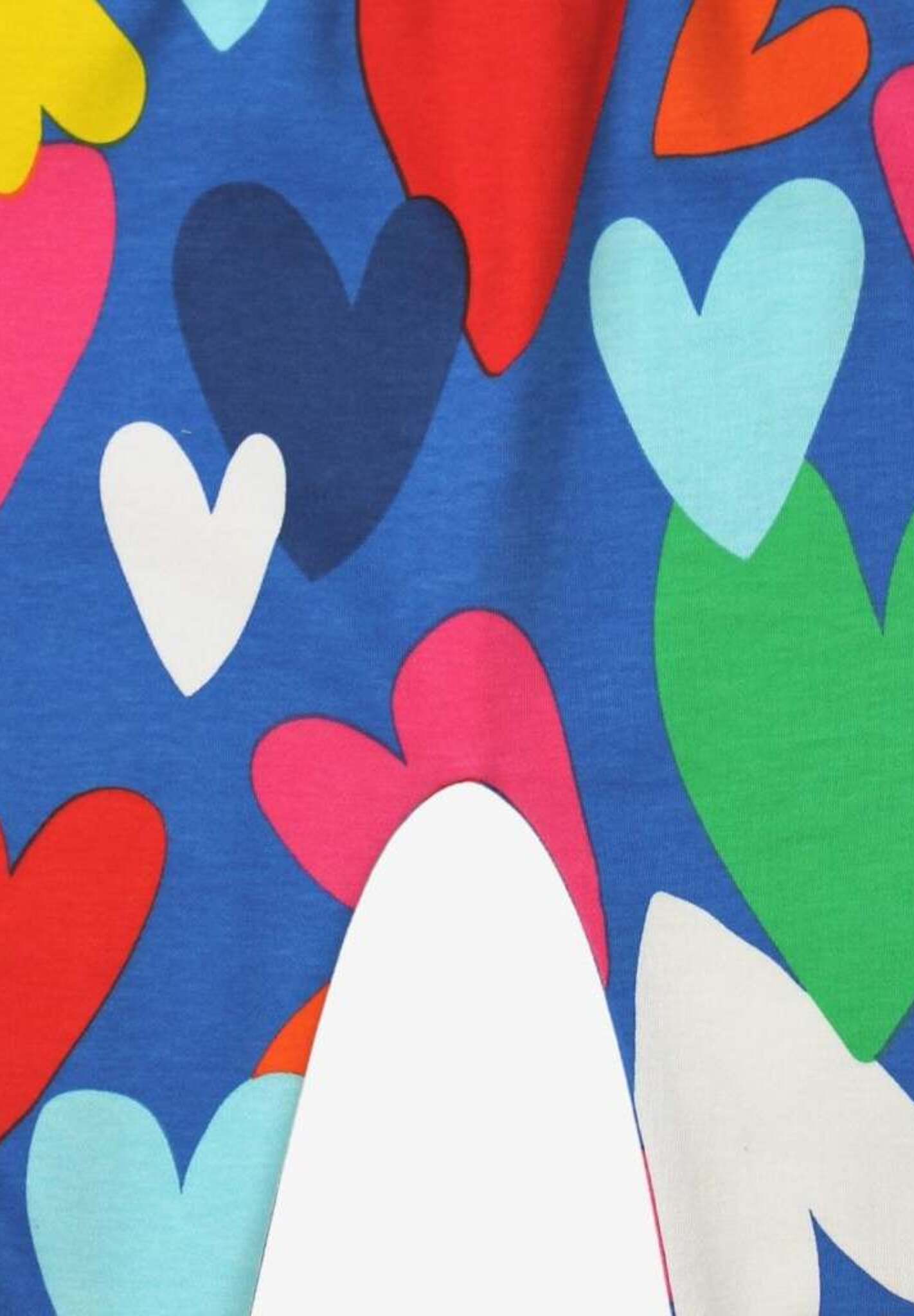 Fun Multicolor Heart Print Yoga Pants for Kids, Soft Organic Cotton with Comfortable Waistband and Ankle Cuffs by Toby Tiger at brixbailey.com