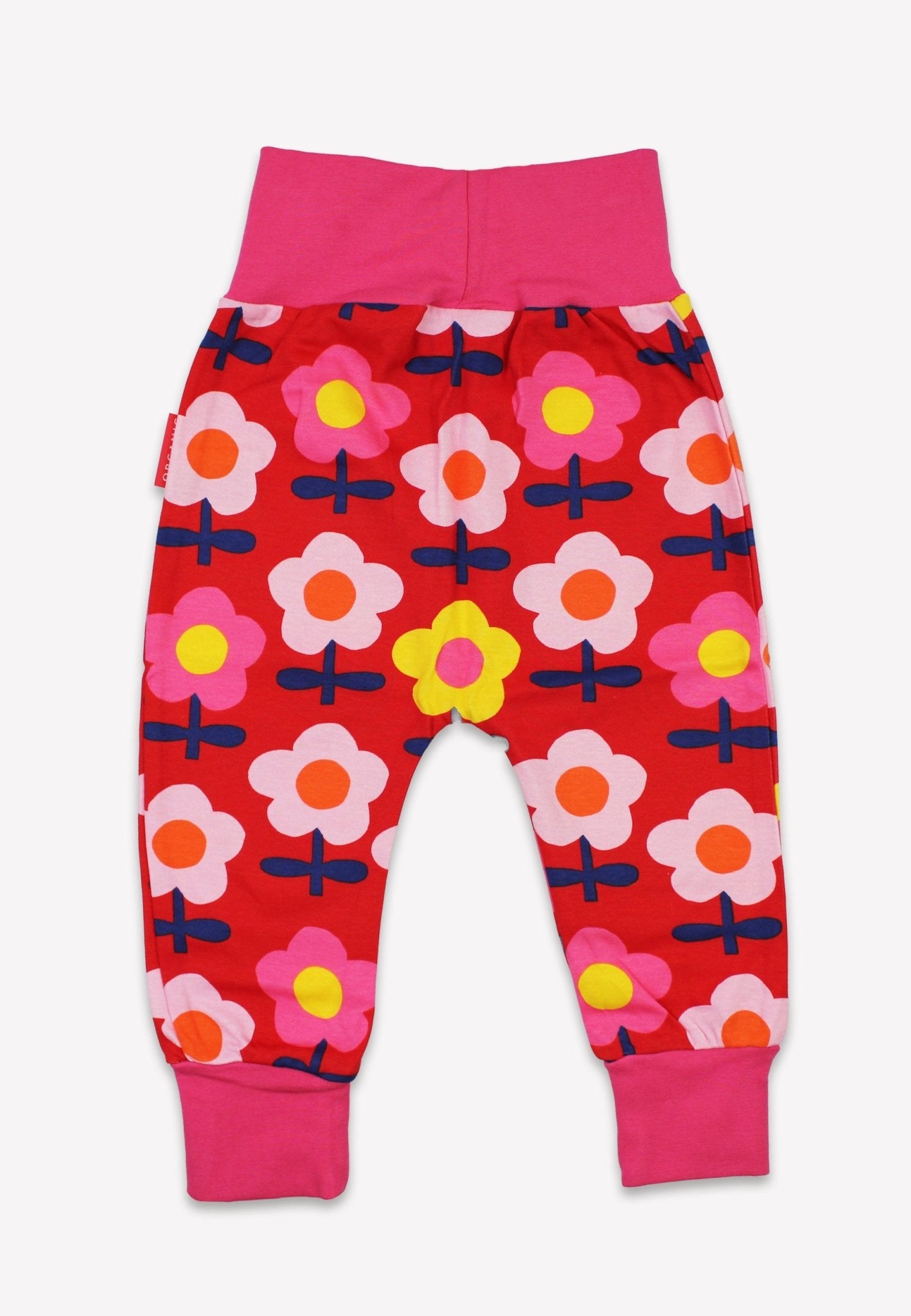 Adorable Retro Floral Print Organic Cotton Pull-On Pants for Toddlers - Soft, Stylish & Eco-Friendly by Toby Tiger at brixbailey.com