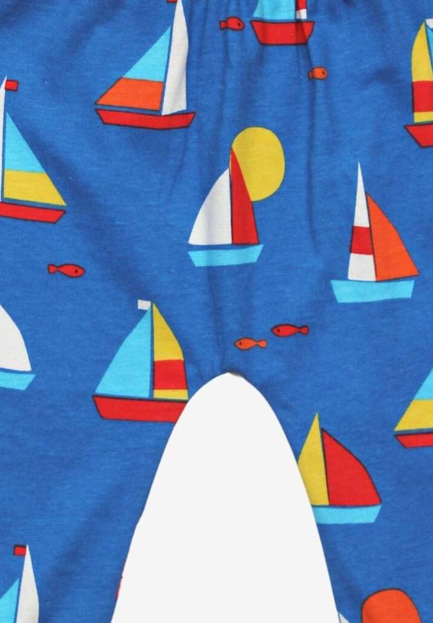 Premium kids yoga pants with sailboat print, soft organic cotton, red waistband, comfortable, stylish, GOTS certified by Toby Tiger at brixbailey.com