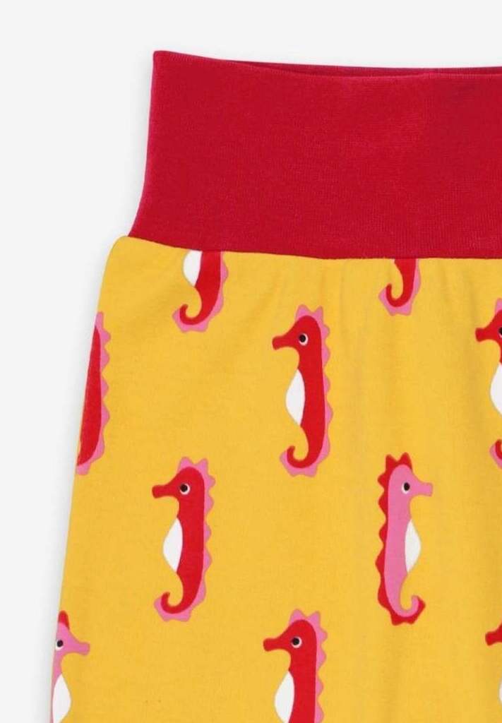 Premium Baby Pants with Seahorse Print for Active Play, Soft GOTS-Certified Organic Cotton, Eco-Friendly Dye by Toby Tiger at brixbailey.com