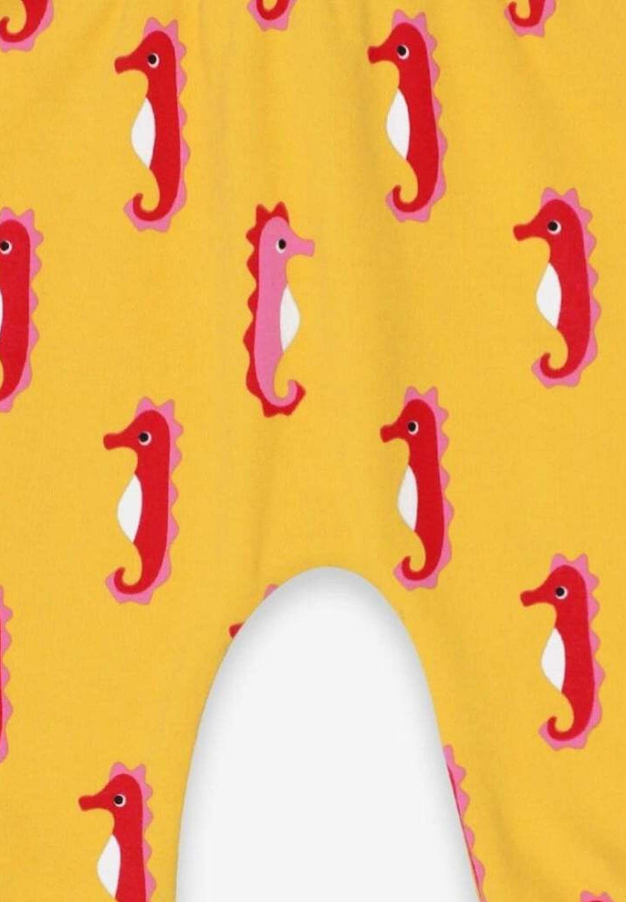 Premium Baby Seahorse Print Pants for Active Play, Soft GOTS-Certified Organic Cotton with Flexible Waistband by Toby Tiger at brixbailey.com