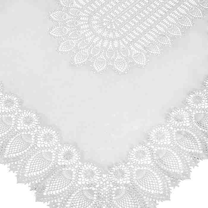 Luxury Tuscany bistro lace vinyl tablecloth, off white, elegant laser-cut crochet pattern, indoor outdoor square tablecloth by Ella James at brixbailey.com