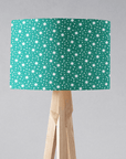 Turquoise and White Drum Lampshade, Architectural Line Design Shade for Table, Floor or Ceiling Pendant Light