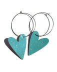 Turquoise cork Heart Earrings