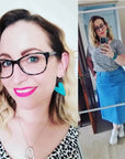 Turquoise cork Heart Earrings