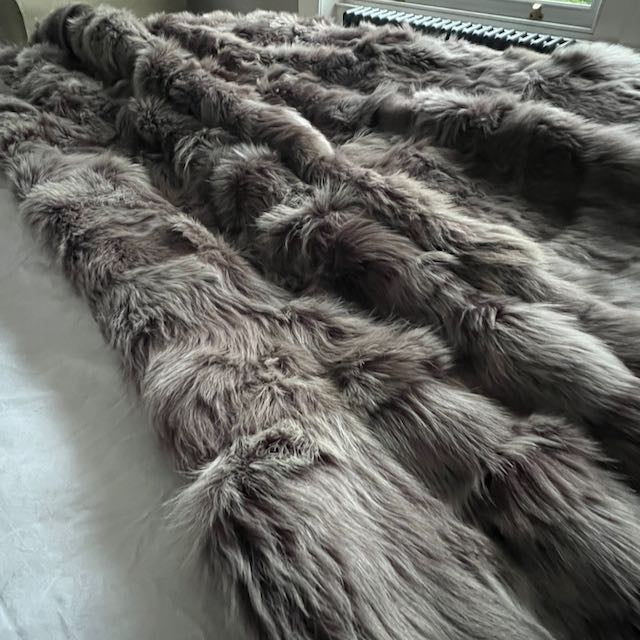 Luxury Rich Mink Tuscan Shearling Throw, Premium Fur Blanket, Sustainable Sheepskin Rug, Stylish Home Decor by Wildash London at brixbailey.com