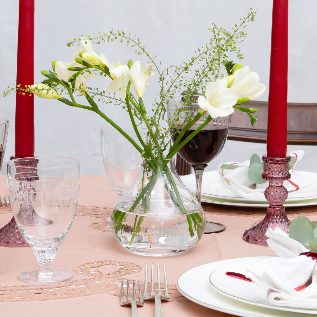 A Small Crystal Vase with Stars Design