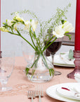 A Small Crystal Vase with Ovals Design