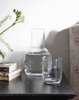 A Crystal Carafe Set with Ovals Design