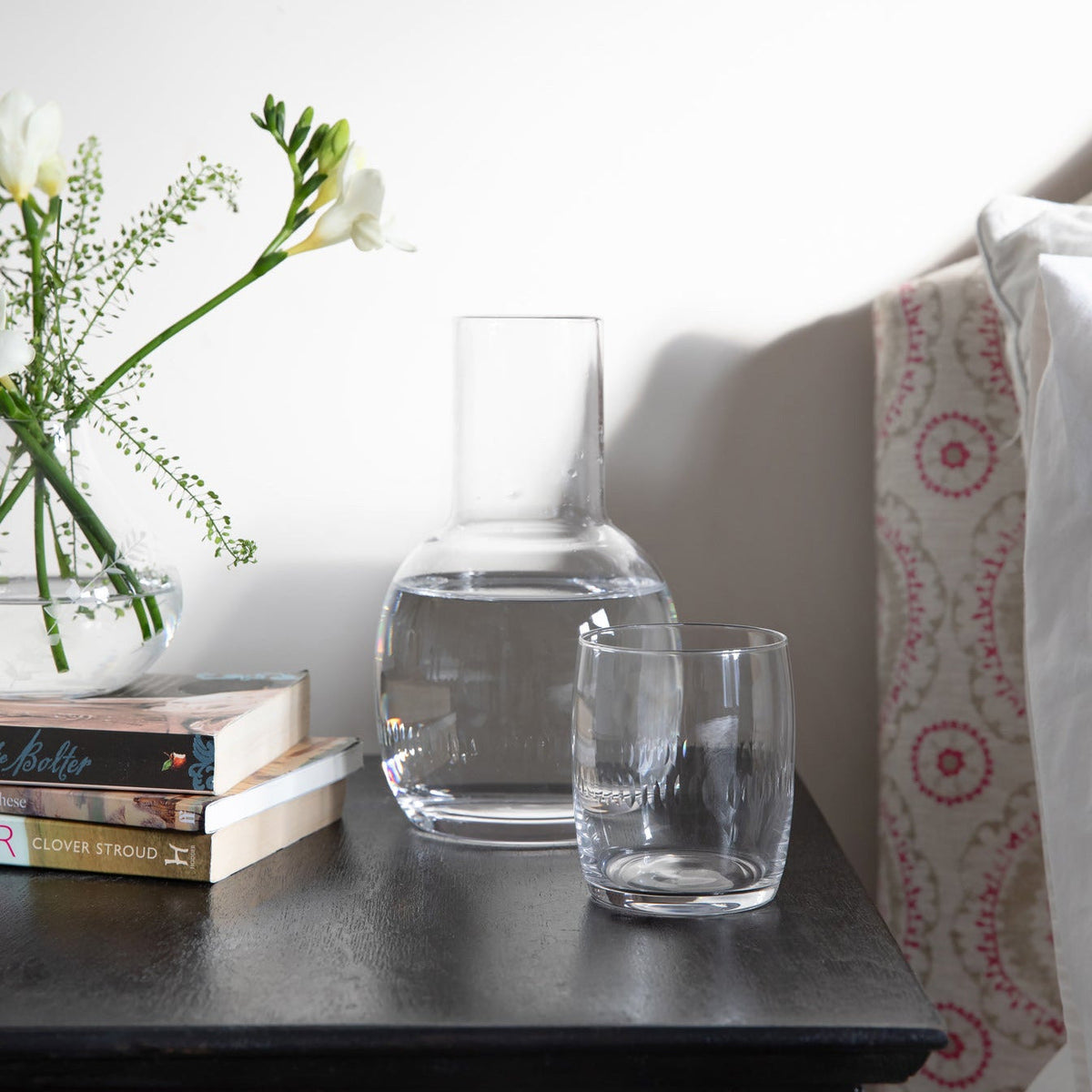 A Crystal Carafe Set with Stars Design