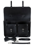 Twin Pocket Executive Handmade Leather Satchel - Black