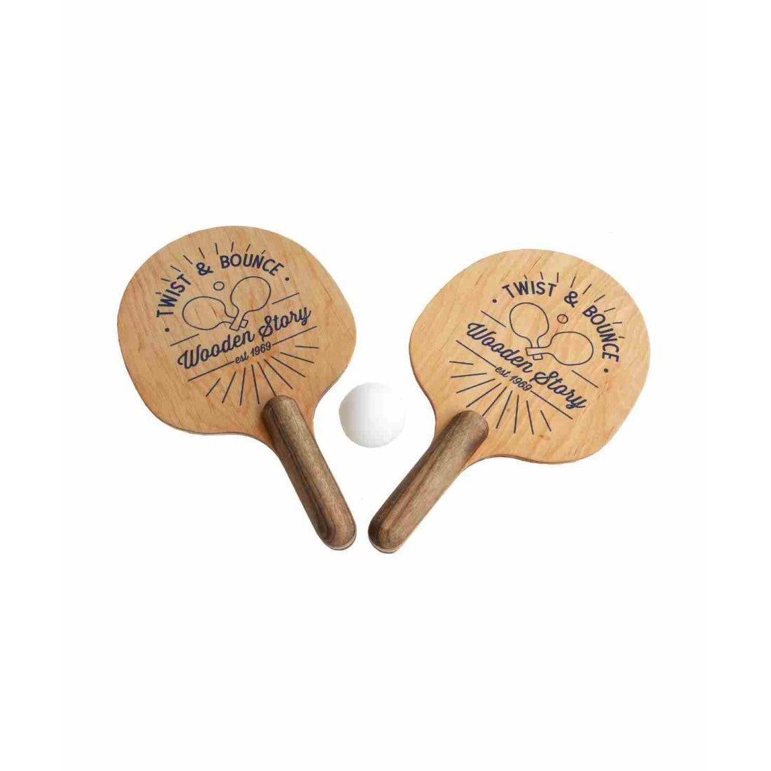 Twist and Bounce Wooden Ping Pong Paddle Set