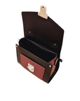 Handmade Leather Two Tone Sugarcube Handbag - Black & Oxblood