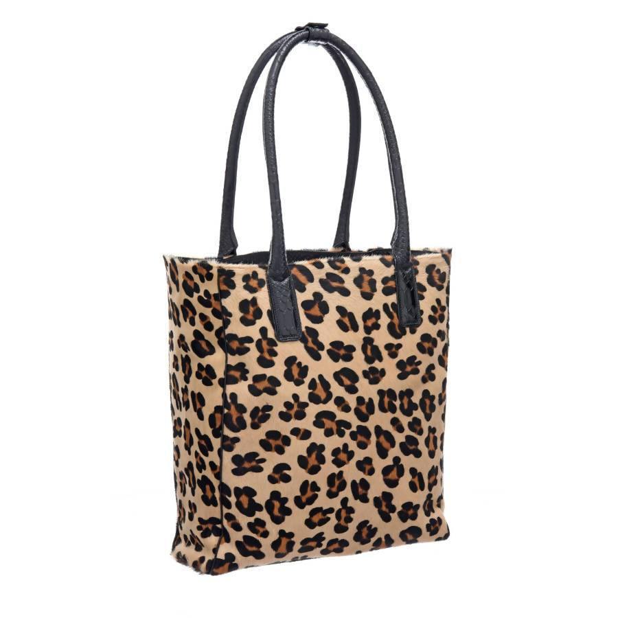 NEW Leopard Leather Day Tote Bag