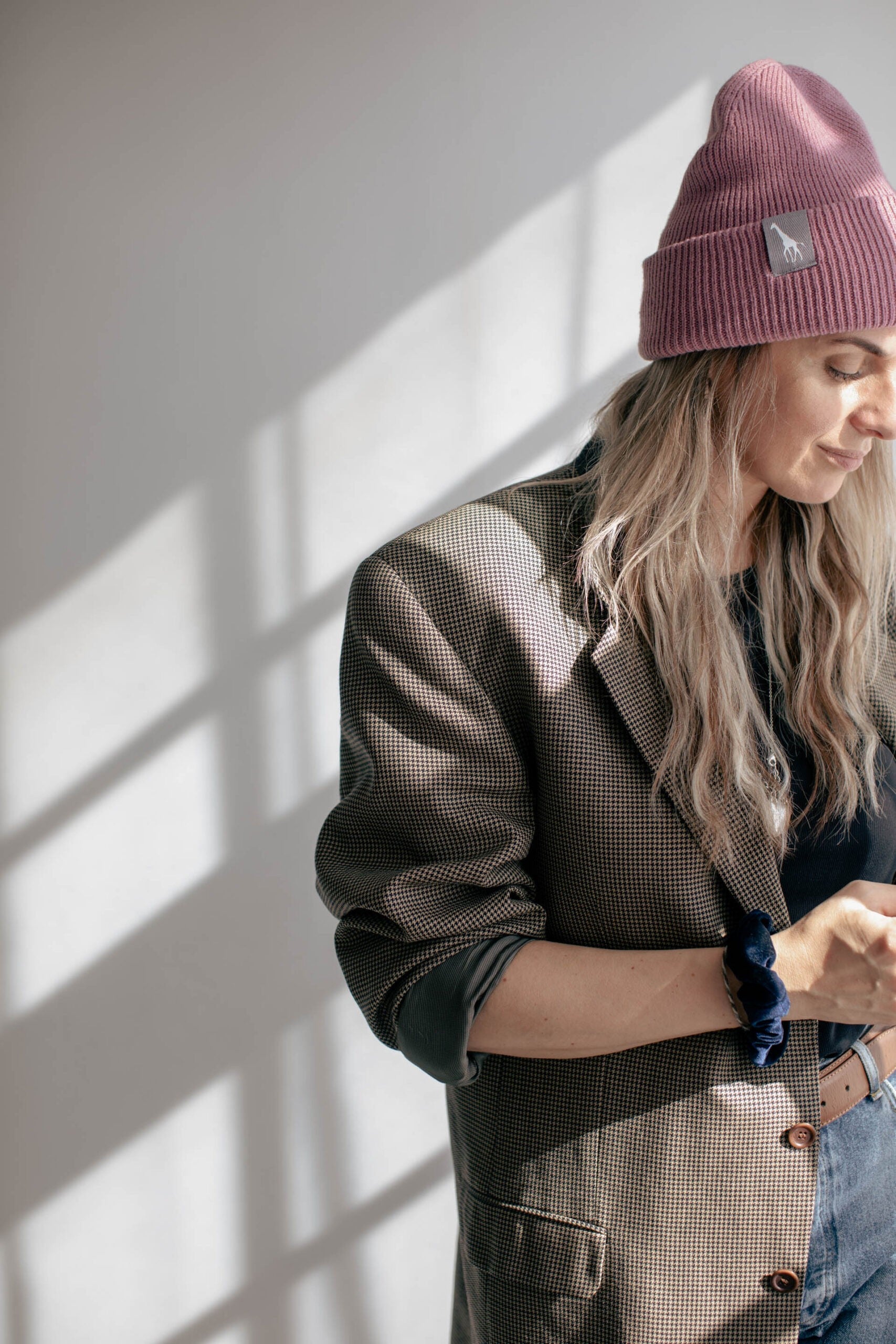 Ultra Soft Beanie with Giraffe Tag