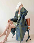 Ultra Soft Retro Stripe Bathrobe - 100% Organic Long-stapled Cotton-4