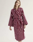 Ultra Soft Retro Stripe Bathrobe - 100% Organic Long-stapled Cotton-0