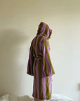 Ultra Soft Retro Whimsical Stripe Bath Robe - 100% Organic Long-stapled Cotton-4