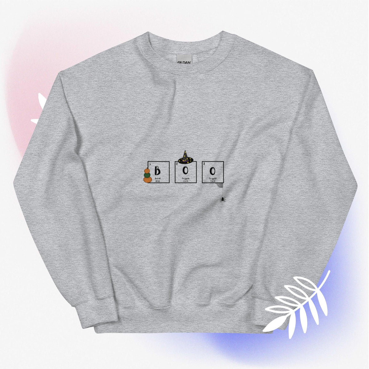 BOO periodic table science Halloween sweatshirt