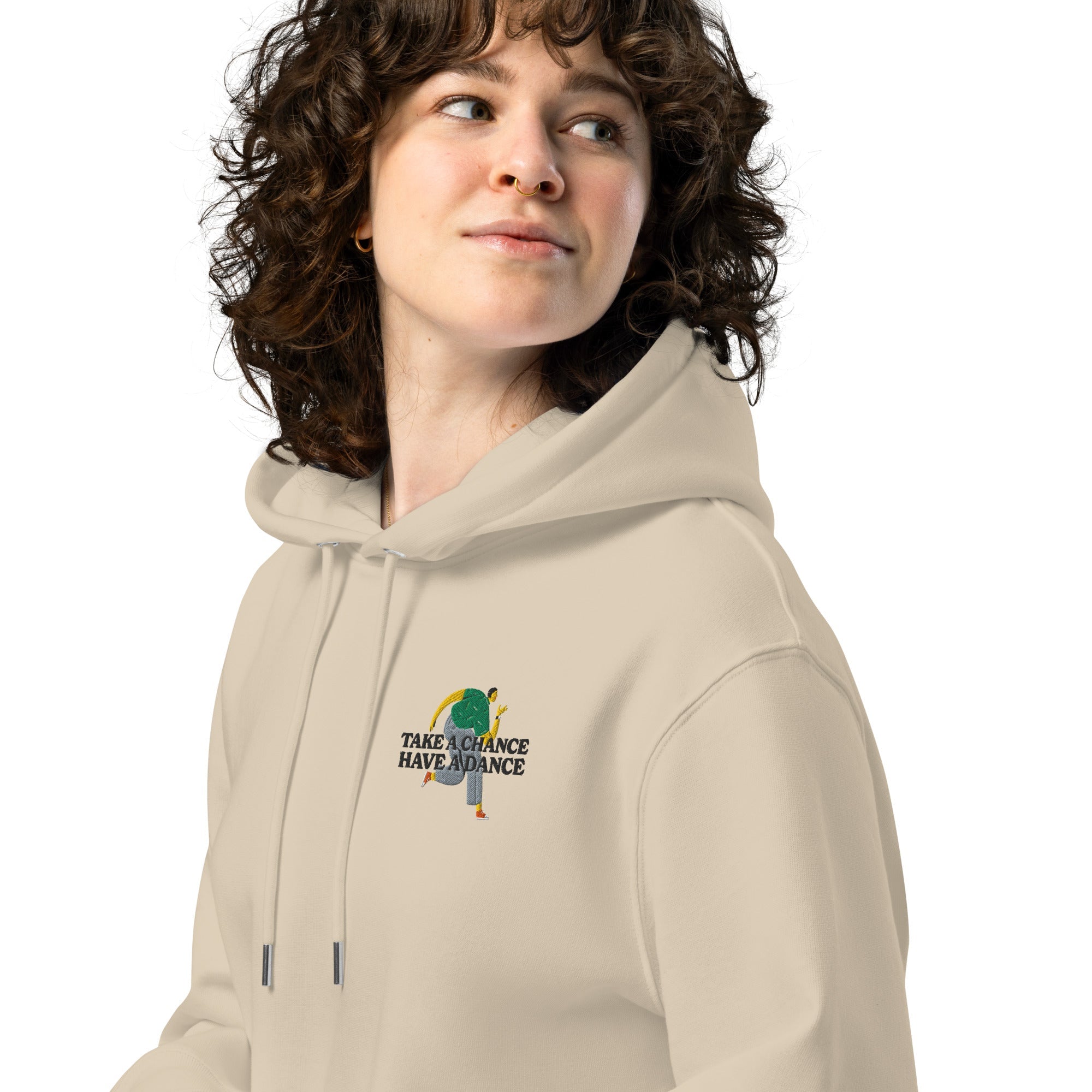 Take A Chance Have A Dance DISCO! Organic Cotton Embroidered Heavyweight Hoodie