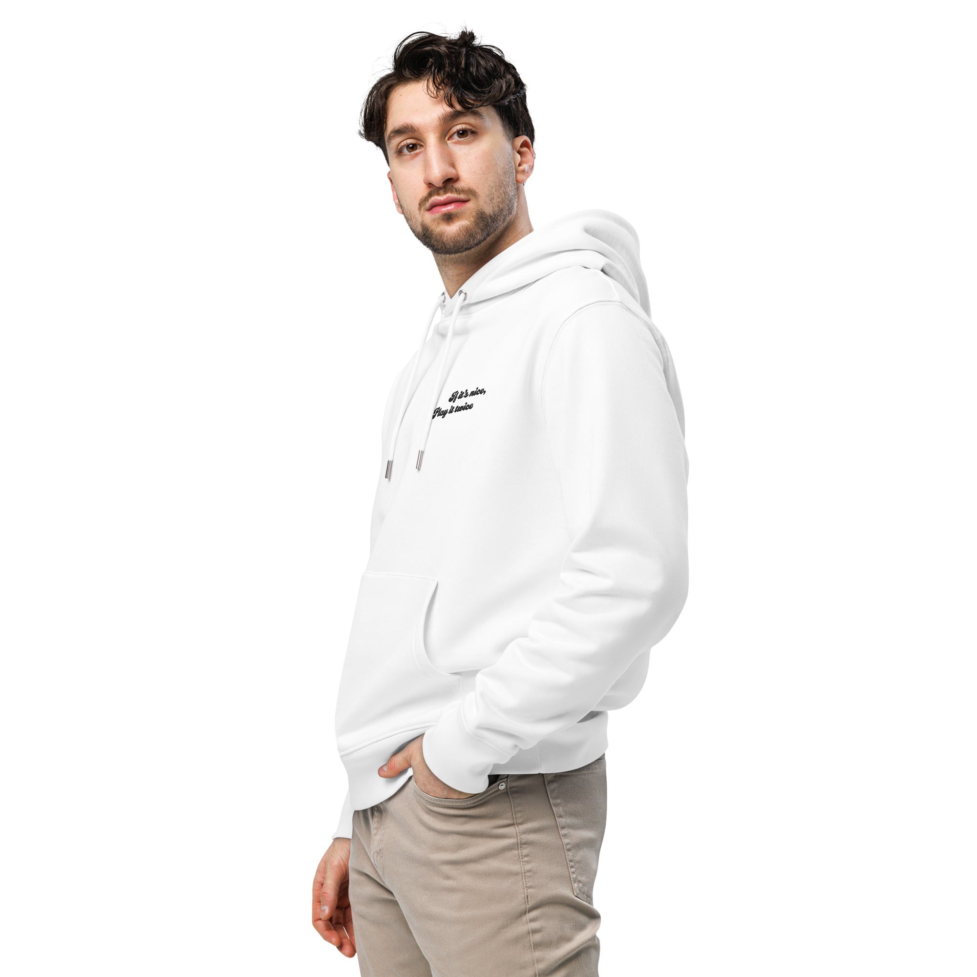 If It's Nice Play It Twice DISCO! Organic Cotton Embroidered Heavyweight Hoodie