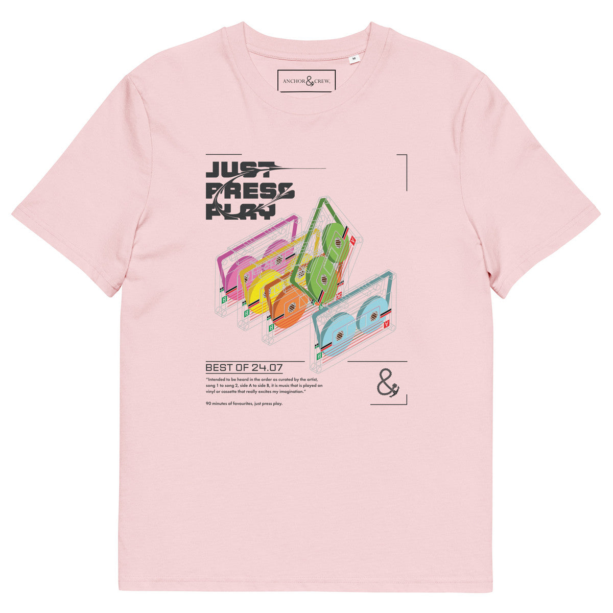 Just Press Play Cassettes Archives Organic Cotton T-Shirt