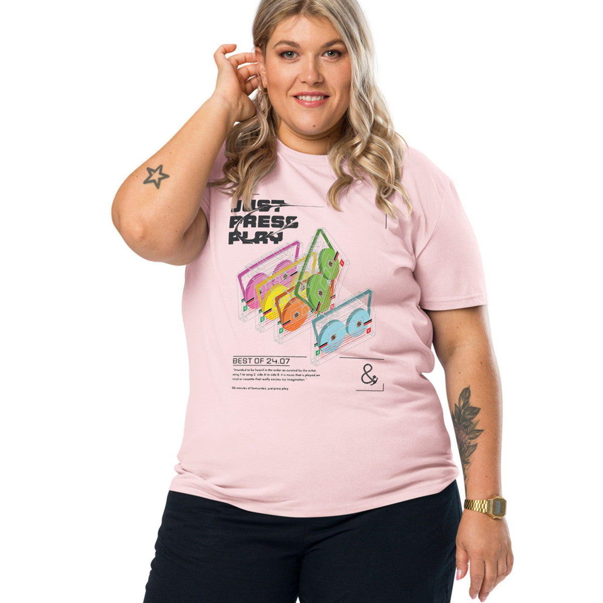 Just Press Play Cassettes Archives Organic Cotton T-Shirt