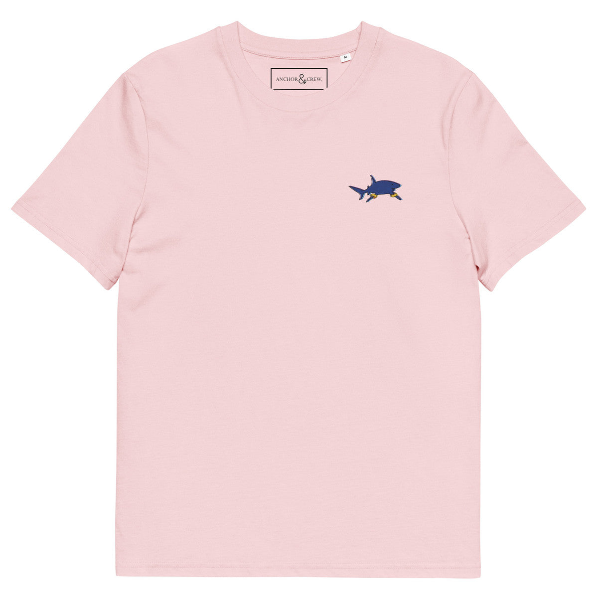 Shark Gone Swimming In The Wild Organic Cotton Embroidered T-Shirt