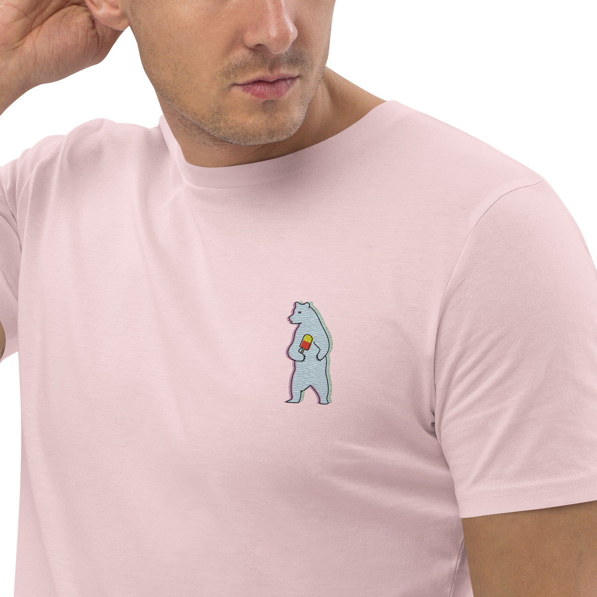 Polar Bear Day Out In The Wild Organic Cotton Embroidered T-Shirt