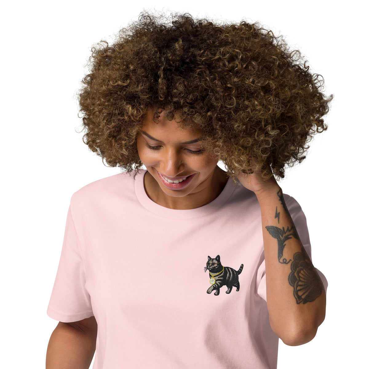 Cool Cat Actual Life Organic Cotton Embroidered T-Shirt