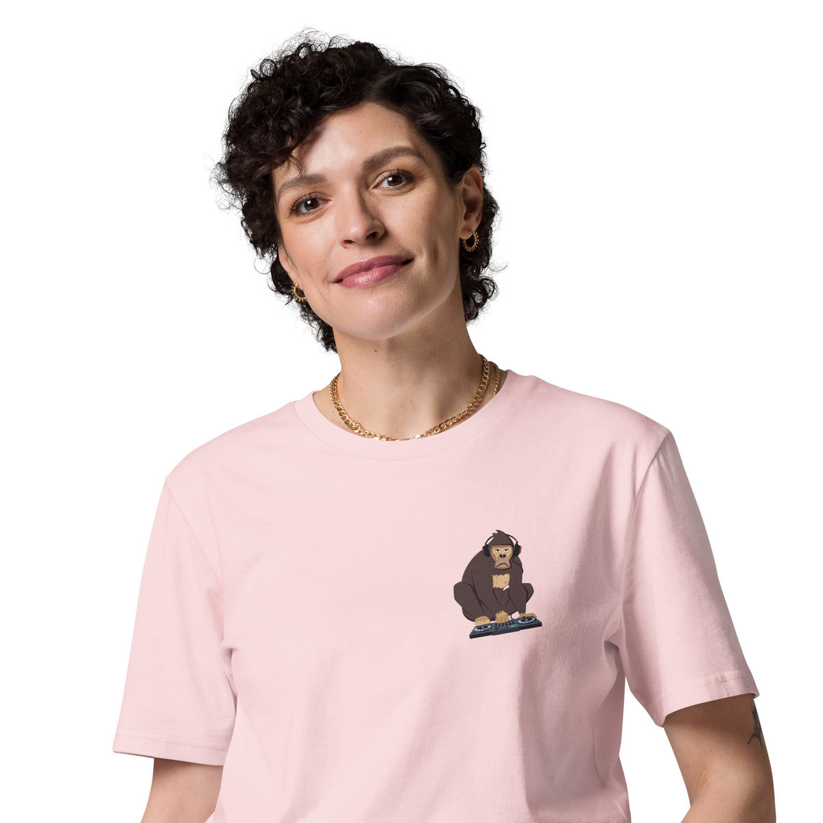 The DJ Monkey Organic Cotton Embroidered T-Shirt