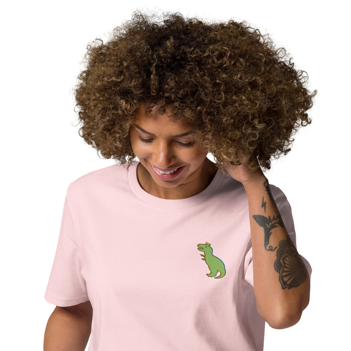 T-Rex Snap Dancin' In The Wild Organic Cotton Embroidered T-Shirt