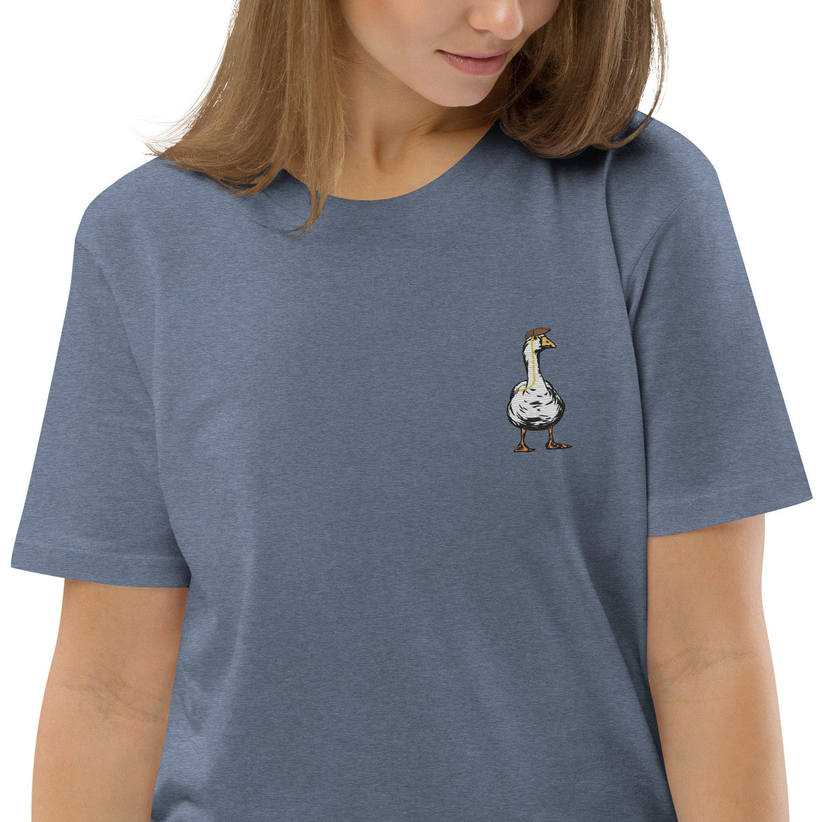Dapper Duck Actual Life Organic Cotton Embroidered T-Shirt