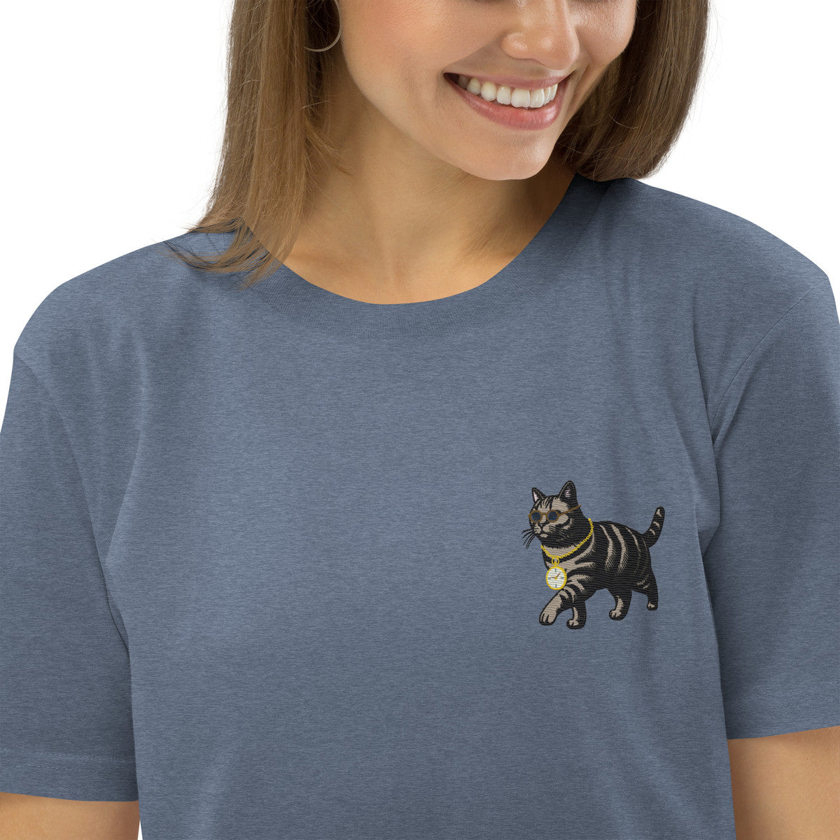 Cool Cat Actual Life Organic Cotton Embroidered T-Shirt