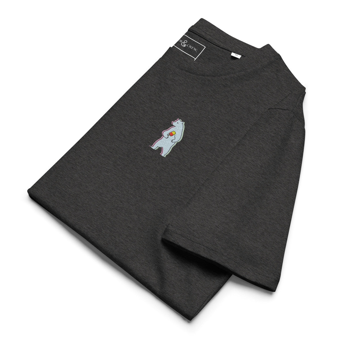Polar Bear Day Out In The Wild Organic Cotton Embroidered T-Shirt