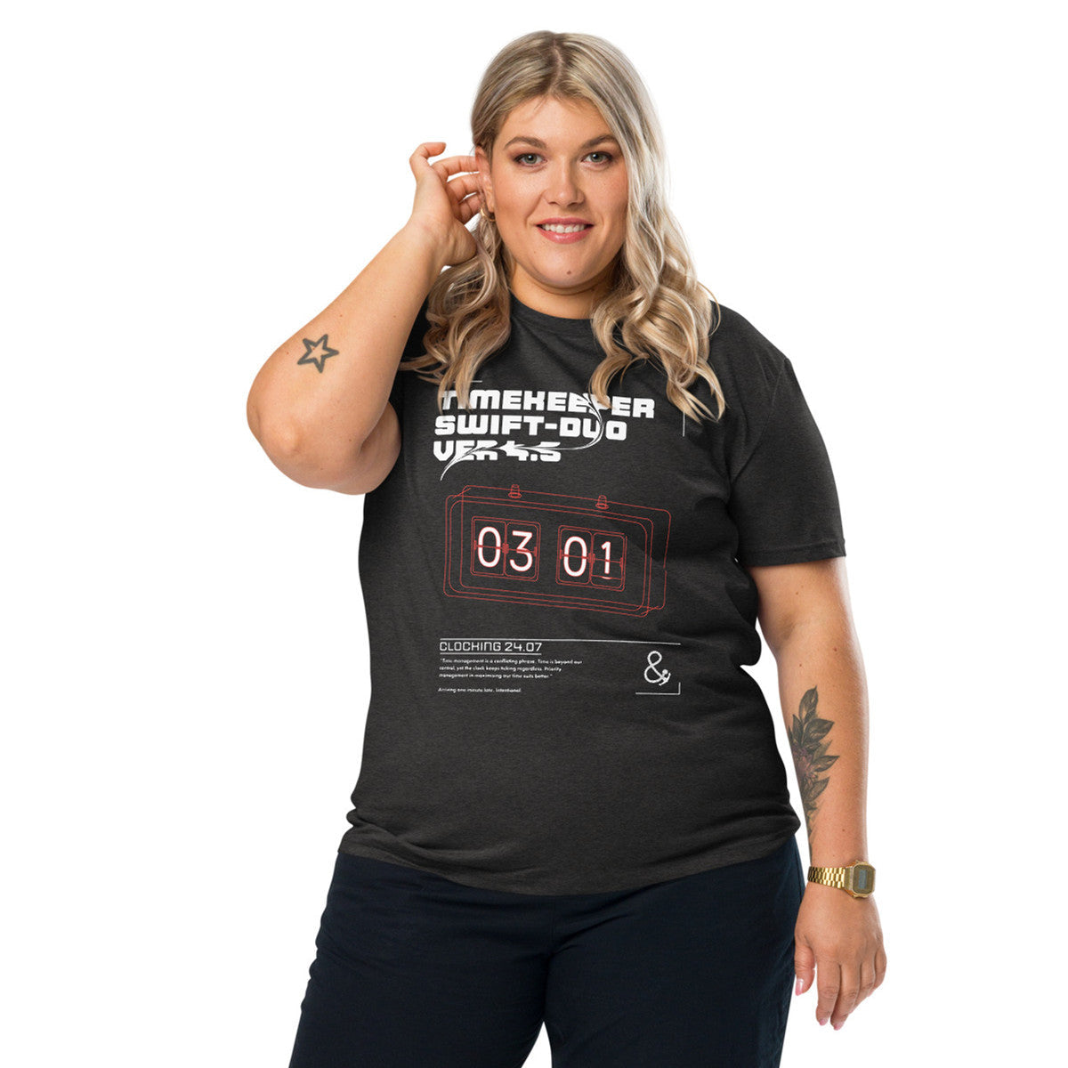 Timekeeper Swift-Duo Ver 4.5 Clock Archives Organic Cotton T-Shirt